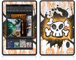 Amazon Kindle Fire (Original) Decal Style Skin - Cartoon Skull Orange
