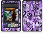 Amazon Kindle Fire (Original) Decal Style Skin - Scene Kid Sketches Purple