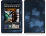 Amazon Kindle Fire (Original) Decal Style Skin - Bokeh Hearts Blue