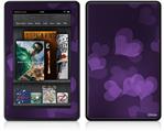 Amazon Kindle Fire (Original) Decal Style Skin - Bokeh Hearts Purple