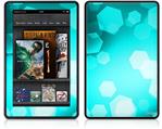 Amazon Kindle Fire (Original) Decal Style Skin - Bokeh Hex Neon Teal