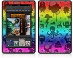 Amazon Kindle Fire (Original) Decal Style Skin - Cute Rainbow Monsters