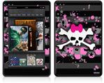 Amazon Kindle Fire (Original) Decal Style Skin - Pink Bow Skull