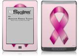 Hope Breast Cancer Pink Ribbon on Pink - Decal Style Skin (fits Amazon Kindle Touch Skin)