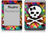 Rainbow Plaid Skull - Decal Style Skin (fits Amazon Kindle Touch Skin)
