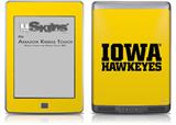 Iowa Hawkeyes 01 Black on Gold - Decal Style Skin (fits Amazon Kindle Touch Skin)