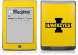 Iowa Hawkeyes 02 Black on Gold - Decal Style Skin (fits Amazon Kindle Touch Skin)
