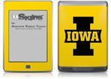 Iowa Hawkeyes 04 Black on Gold - Decal Style Skin (fits Amazon Kindle Touch Skin)