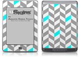 Chevrons Gray And Aqua - Decal Style Skin (fits Amazon Kindle Touch Skin)