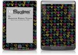 Kearas Hearts Black - Decal Style Skin (fits Amazon Kindle Touch Skin)