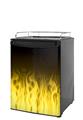 Kegerator Skin - Fire Flames Yellow (fits medium sized dorm fridge and kegerators)