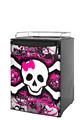 Kegerator Skin - Splatter Girly Skull (fits medium sized dorm fridge and kegerators)