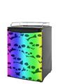 Kegerator Skin - Rainbow Skull Collection (fits medium sized dorm fridge and kegerators)