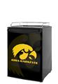 Kegerator Skin - Iowa Hawkeyes Herkey Gold on Black (fits medium sized dorm fridge and kegerators)