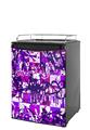 Kegerator Skin - Purple Checker Graffiti (fits medium sized dorm fridge and kegerators)