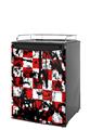 Kegerator Skin - Checker Graffiti (fits medium sized dorm fridge and kegerators)