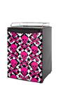 Kegerator Skin - Pink Skulls and Stars (fits medium sized dorm fridge and kegerators)