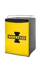 Kegerator Skin - Iowa Hawkeyes 02 Black on Gold (fits medium sized dorm fridge and kegerators)