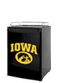 Kegerator Skin - Iowa Hawkeyes Tigerhawk Oval 01 Gold on Black (fits medium sized dorm fridge and kegerators)