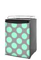 Kegerator Skin - Kearas Polka Dots Mint And Gray (fits medium sized dorm fridge and kegerators)