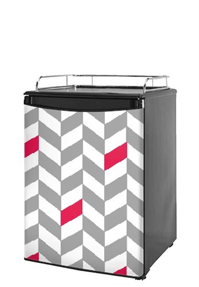 Kegerator and Fridge Skins Chevrons Gray And Raspberry uSkins