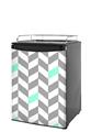 Kegerator Skin - Chevrons Gray And Seafoam (fits medium sized dorm fridge and kegerators)