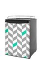 Kegerator Skin - Chevrons Gray And Turquoise (fits medium sized dorm fridge and kegerators)