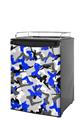 Kegerator Skin - Sexy Girl Silhouette Camo Blue (fits medium sized dorm fridge and kegerators)