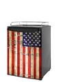 Kegerator Skin - Painted Faded and Cracked USA American Flag (fits medium sized dorm fridge and kegerators)