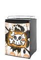 Kegerator Skin - Cartoon Skull Orange (fits medium sized dorm fridge and kegerators)