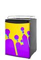 Kegerator Skin - Drip Purple Yellow Teal (fits medium sized dorm fridge and kegerators)