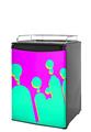 Kegerator Skin - Drip Teal Pink Yellow (fits medium sized dorm fridge and kegerators)