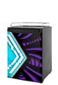 Kegerator Skin - Black Waves Neon Teal Purple (fits medium sized dorm fridge and kegerators)