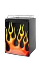 Kegerator Skin - Metal Flames (fits medium sized dorm fridge and kegerators)