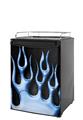 Kegerator Skin - Metal Flames Blue (fits medium sized dorm fridge and kegerators)
