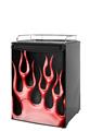 Kegerator Skin - Metal Flames Red (fits medium sized dorm fridge and kegerators)