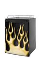 Kegerator Skin - Metal Flames Yellow (fits medium sized dorm fridge and kegerators)