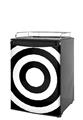 Kegerator Skin - Bullseye Black and White (fits medium sized dorm fridge and kegerators)