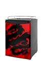 Kegerator Skin - Oriental Dragon Black on Red (fits medium sized dorm fridge and kegerators)