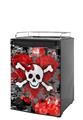 Kegerator Skin - Emo Skull Bones (fits medium sized dorm fridge and kegerators)