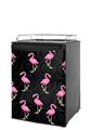 Kegerator Skin - Flamingos on Black (fits medium sized dorm fridge and kegerators)
