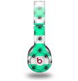 WraptorSkinz Skin Decal Wrap compatible with Beats Solo HD (Original) Kearas Daisies Stripe SeaFoam (HEADPHONES NOT INCLUDED)