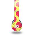 WraptorSkinz Skin Decal Wrap compatible with Beats Solo HD (Original) Kearas Polka Dots Pink And Yellow (HEADPHONES NOT INCLUDED)