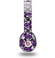 WraptorSkinz Skin Decal Wrap compatible with Beats Solo HD (Original) Splatter Girly Skull Purple (HEADPHONES NOT INCLUDED)