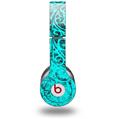 WraptorSkinz Skin Decal Wrap compatible with Beats Solo HD (Original) Folder Doodles Neon Teal (HEADPHONES NOT INCLUDED)