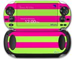 Psycho Stripes Neon Green and Hot Pink - Decal Style Skin fits Sony PS Vita
