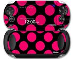 Kearas Polka Dots Pink On Black - Decal Style Skin fits Sony PS Vita