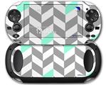 Chevrons Gray And Seafoam - Decal Style Skin fits Sony PS Vita