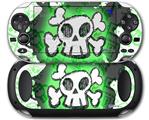 Cartoon Skull Green - Decal Style Skin fits Sony PS Vita
