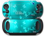 Bokeh Butterflies Neon Teal - Decal Style Skin fits Sony PS Vita